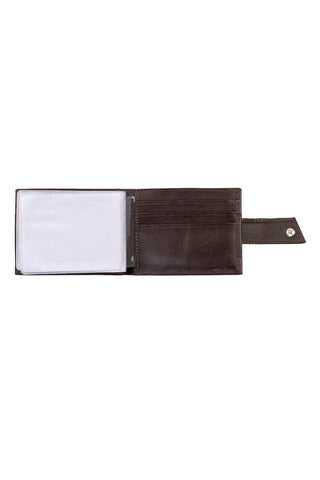 Carteira masculina de couro italiano com botão Matt 8,5x11,5cm - Enluaze - Bolsas, Mochilas e Acessórios em Couro Legítimo