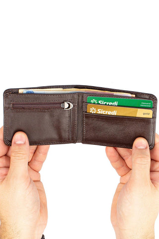 Carteira masculina pequena de couro italiano Joel 8x10cm - Enluaze - Bolsas, Mochilas e Acessórios em Couro Legítimo