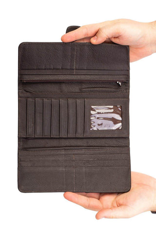 Carteira grande leva tudo unissex de couro floater 11x22cm - Enluaze - Bolsas, Mochilas e Acessórios em Couro Legítimo