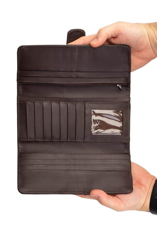 Carteira grande leva tudo unissex de couro italiano 11x22cm - Enluaze - Bolsas, Mochilas e Acessórios em Couro Legítimo