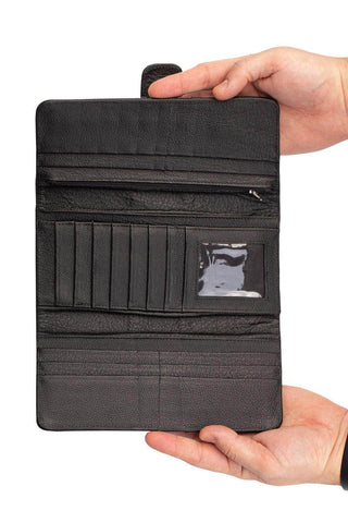 Carteira grande leva tudo unissex de couro floater 11x22cm - Enluaze - Bolsas, Mochilas e Acessórios em Couro Legítimo
