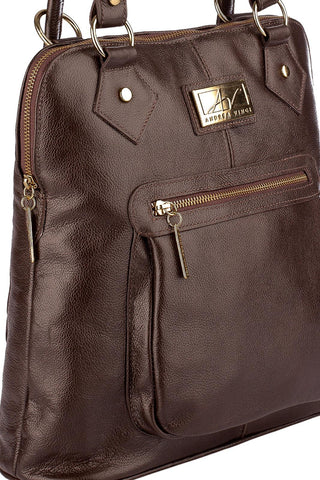Bolsa mochila de couro liso Lívia - Enluaze - Bolsas, Mochilas e Acessórios em Couro Legítimo