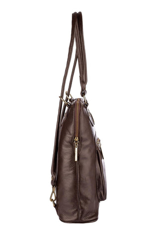 Bolsa mochila de couro liso Lívia - Enluaze - Bolsas, Mochilas e Acessórios em Couro Legítimo