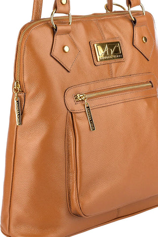 Bolsa mochila de couro liso Lívia - Enluaze - Bolsas, Mochilas e Acessórios em Couro Legítimo