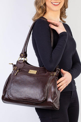 Bolsa grande de couro liso Lúcia - Enluaze - Bolsas, Mochilas e Acessórios em Couro Legítimo