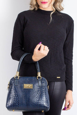 Bolsa baú de couro croco Donna - Enluaze - Bolsas, Mochilas e Acessórios em Couro Legítimo