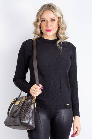 Bolsa baú de couro croco Donna - Enluaze - Bolsas, Mochilas e Acessórios em Couro Legítimo