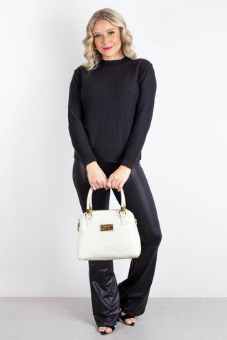 Bolsa baú de couro croco Donna - Enluaze - Bolsas, Mochilas e Acessórios em Couro Legítimo