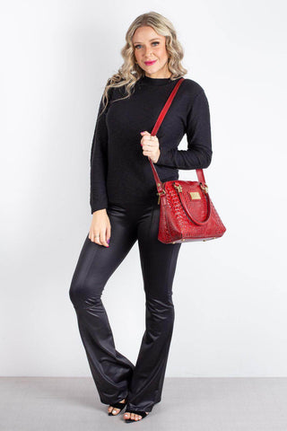 Bolsa baú de couro croco Donna - Enluaze - Bolsas, Mochilas e Acessórios em Couro Legítimo