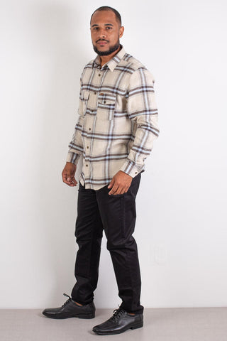 Camisa manga longa masculina xadrez 562157 - Enluaze