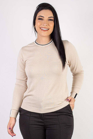 Blusa de malha manga longa 60007 - Enluaze - Vestuário e Acessórios em Couro Legítimo