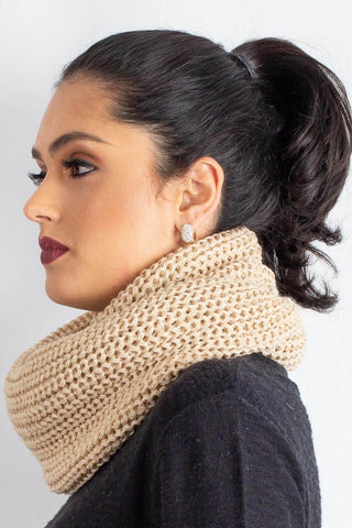 Gola cachecol fechado infinito feminino de tricô 60017 - Enluaze - Vestuário e Acessórios em Couro Legítimo