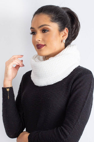 Gola cachecol fechado infinito feminino de tricô 60017 - Enluaze - Vestuário e Acessórios em Couro Legítimo