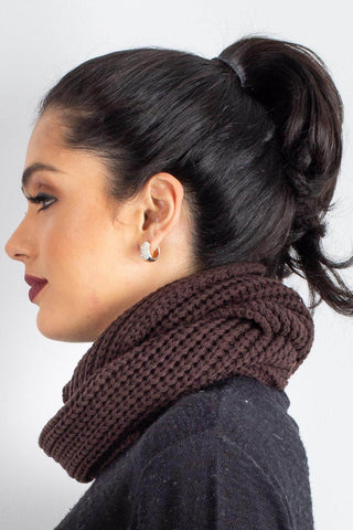 Gola cachecol fechado infinito feminino de tricô 60017 - Enluaze - Vestuário e Acessórios em Couro Legítimo