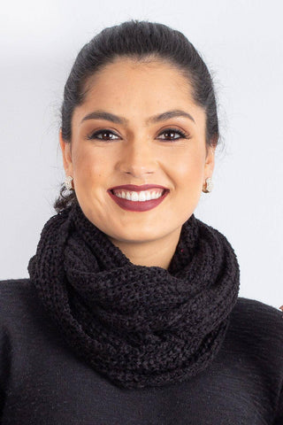 Gola cachecol fechado infinito feminino de tricô 60017 - Enluaze - Vestuário e Acessórios em Couro Legítimo