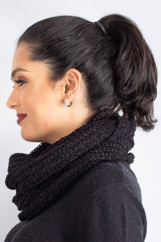 Gola cachecol fechado infinito feminino de tricô 60017 - Enluaze - Vestuário e Acessórios em Couro Legítimo