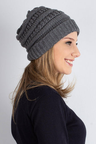 Gorro de tricô inverno feminino 60018 - Enluaze - Vestuário e Acessórios em Couro Legítimo