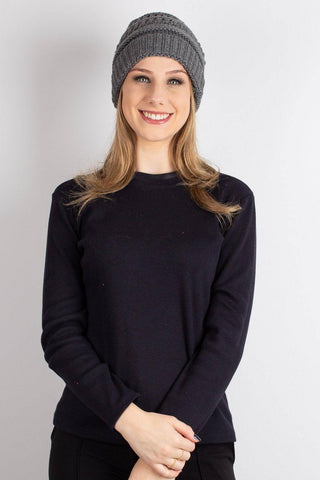 Gorro de tricô inverno feminino 60018 - Enluaze - Vestuário e Acessórios em Couro Legítimo