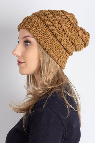 Gorro de tricô inverno feminino 60018 - Enluaze - Vestuário e Acessórios em Couro Legítimo
