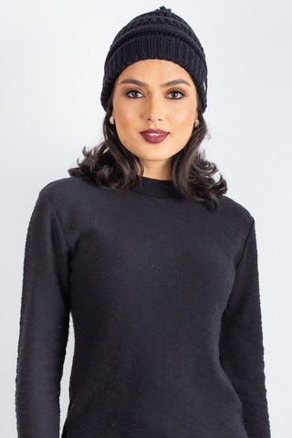 Gorro de tricô inverno feminino 60018 - Enluaze - Vestuário e Acessórios em Couro Legítimo