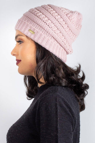 Gorro de tricô inverno feminino 60018 - Enluaze - Vestuário e Acessórios em Couro Legítimo