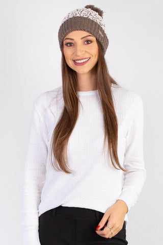 Gorro feminino de tricô inverno com pompom 60020 - Enluaze - Vestuário e Acessórios em Couro Legítimo