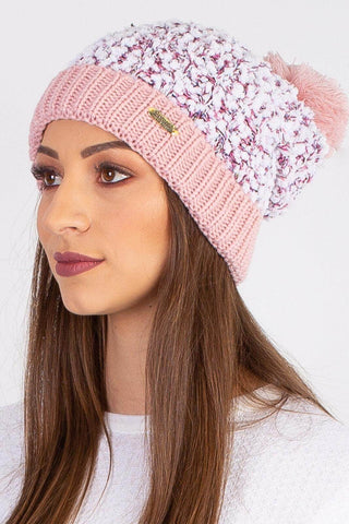 Gorro feminino de tricô inverno com pompom 60020 - Enluaze - Vestuário e Acessórios em Couro Legítimo