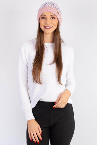 Gorro feminino de tricô inverno com pompom 60020 - Enluaze - Vestuário e Acessórios em Couro Legítimo