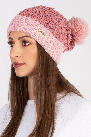 Gorro feminino de tricô inverno com pompom 60020 - Enluaze - Vestuário e Acessórios em Couro Legítimo