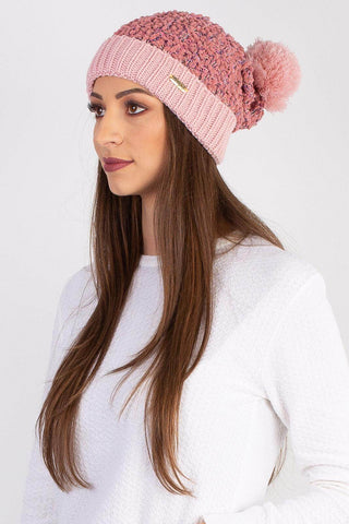Gorro feminino de tricô inverno com pompom 60020 - Enluaze - Vestuário e Acessórios em Couro Legítimo