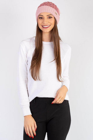 Gorro feminino de tricô inverno com pompom 60020 - Enluaze - Vestuário e Acessórios em Couro Legítimo