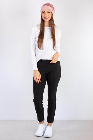 Gorro feminino de tricô inverno com pompom 60020 - Enluaze - Vestuário e Acessórios em Couro Legítimo