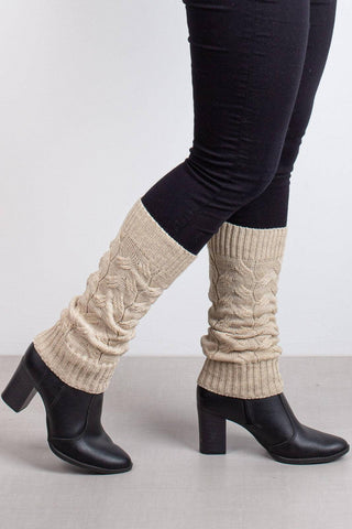 Polaina feminina de malha tricô para inverno - Enluaze - Vestuário e Acessórios em Couro Legítimo