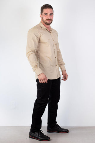 Camisa masculina manga longa com elastano 68003 - Enluaze