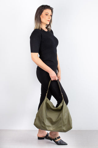 Bolsa saco grande de couro liso Cris - Enluaze - Bolsas, Mochilas e Acessórios em Couro Legítimo
