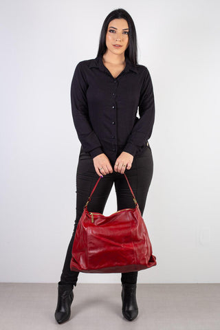 Bolsa saco grande de couro liso Cris - Enluaze - Bolsas, Mochilas e Acessórios em Couro Legítimo