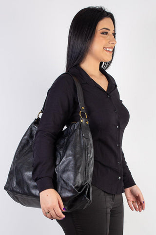 Bolsa saco grande de couro liso Cris - Enluaze - Bolsas, Mochilas e Acessórios em Couro Legítimo