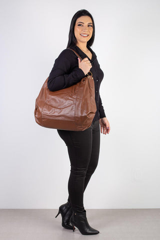 Bolsa saco grande de couro liso Cris - Enluaze - Bolsas, Mochilas e Acessórios em Couro Legítimo