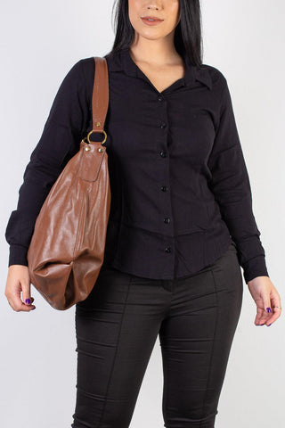 Bolsa saco grande de couro liso Cris - Enluaze - Bolsas, Mochilas e Acessórios em Couro Legítimo