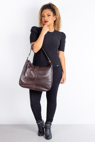 Bolsa saco grande de couro liso Carla - Enluaze - Bolsas, Mochilas e Acessórios em Couro Legítimo