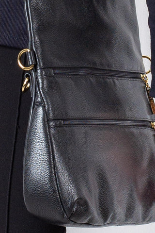 Bolsa tiracolo grande de couro liso Cida - Enluaze - Bolsas, Mochilas e Acessórios em Couro Legítimo