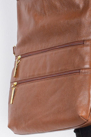 Bolsa tiracolo grande de couro liso Cida - Enluaze - Bolsas, Mochilas e Acessórios em Couro Legítimo