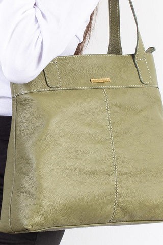 Bolsa de couro liso Abigail - Enluaze - Bolsas, Mochilas e Acessórios em Couro Legítimo