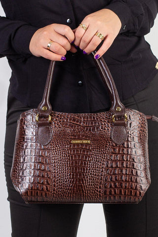 Bolsa estruturada de couro Monique - Enluaze - Bolsas, Mochilas e Acessórios em Couro Legítimo