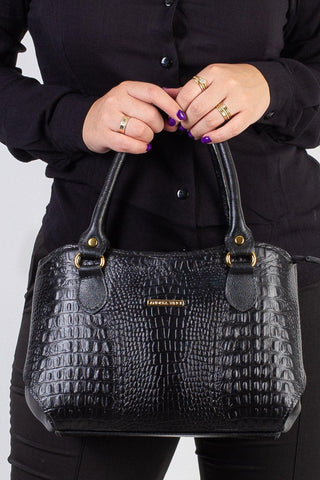 Bolsa estruturada de couro Monique - Enluaze - Bolsas, Mochilas e Acessórios em Couro Legítimo