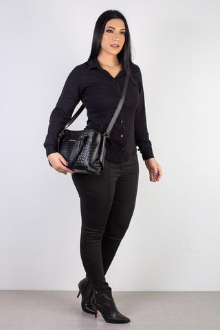 Bolsa estruturada de couro Monique - Enluaze - Bolsas, Mochilas e Acessórios em Couro Legítimo