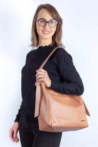 Bolsa sacola de ombro em couro croco Mara - Enluaze - Bolsas, Mochilas e Acessórios em Couro Legítimo