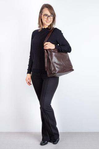 Bolsa sacola de ombro em couro croco Mara - Enluaze - Bolsas, Mochilas e Acessórios em Couro Legítimo