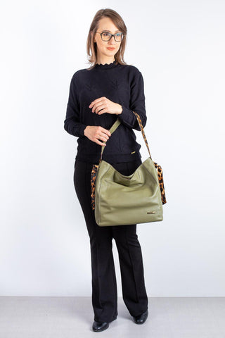 Bolsa sacola de ombro em couro estampado Mara - Enluaze - Bolsas, Mochilas e Acessórios em Couro Legítimo