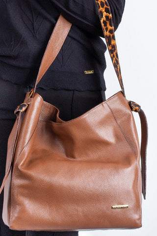 Bolsa sacola de ombro em couro estampado Mara - Enluaze - Bolsas, Mochilas e Acessórios em Couro Legítimo